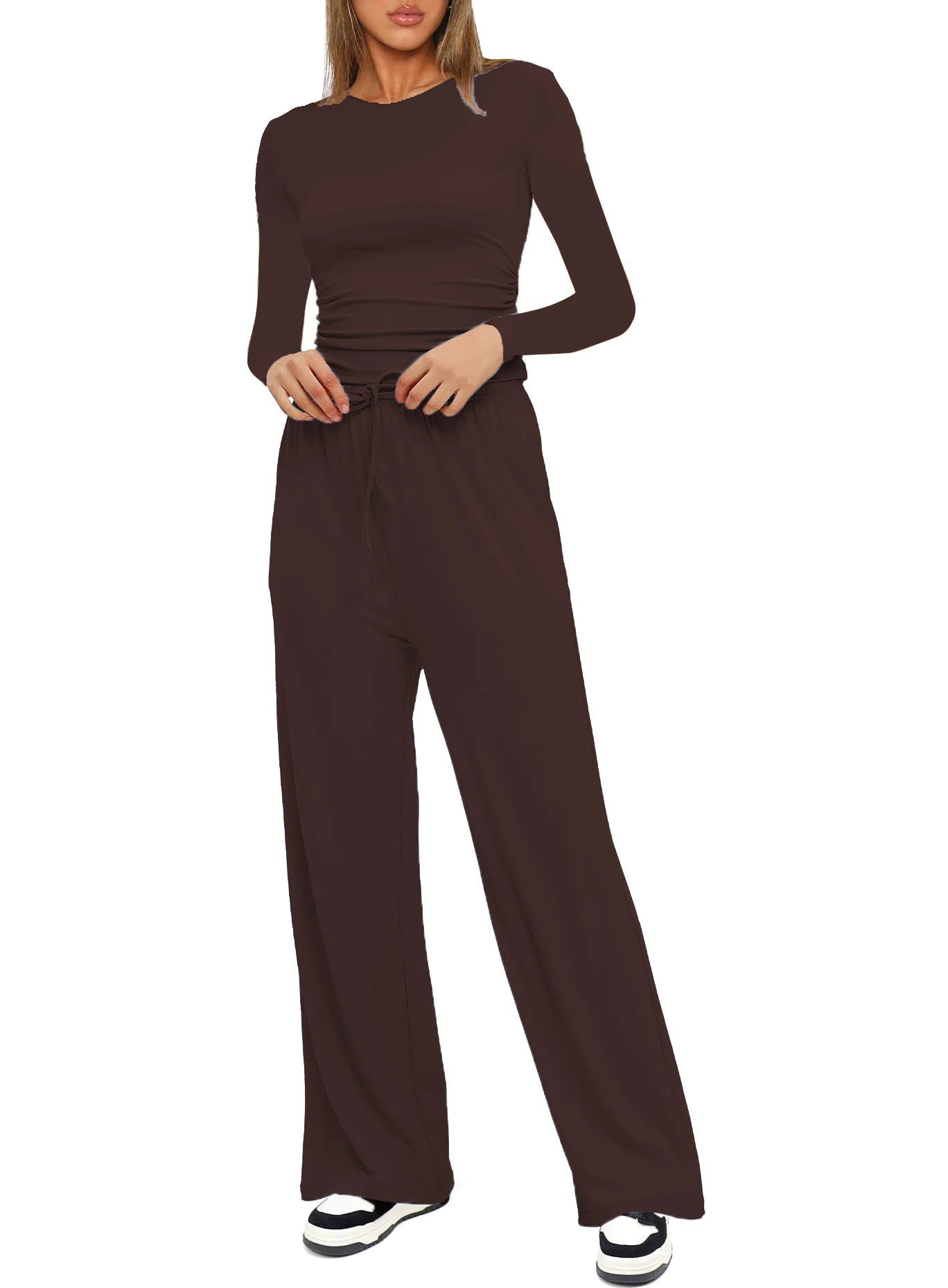 High Waist Wide Leg Pants Suit