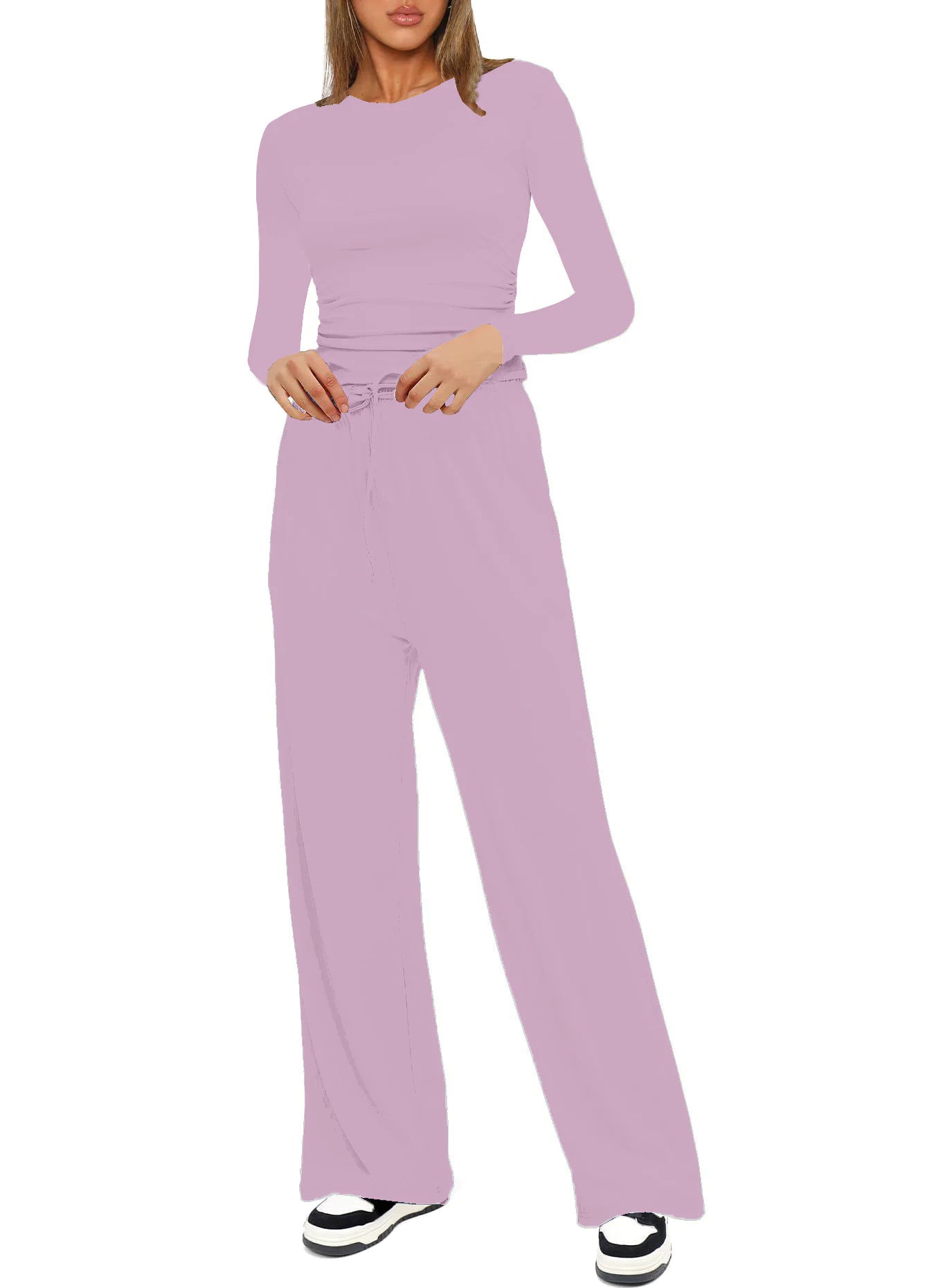 High Waist Wide Leg Pants Suit