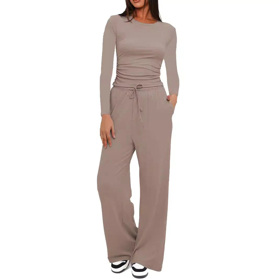 High Waist Wide Leg Pants Suit