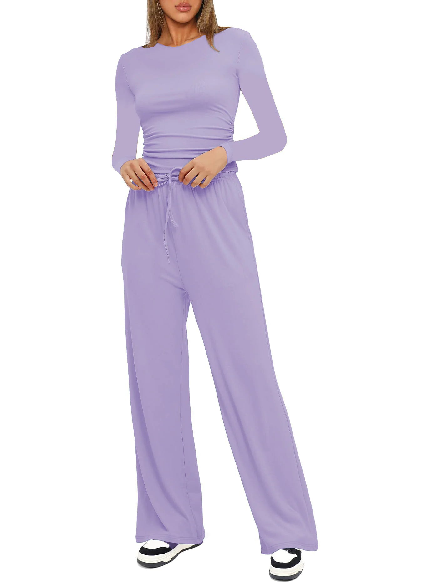 High Waist Wide Leg Pants Suit