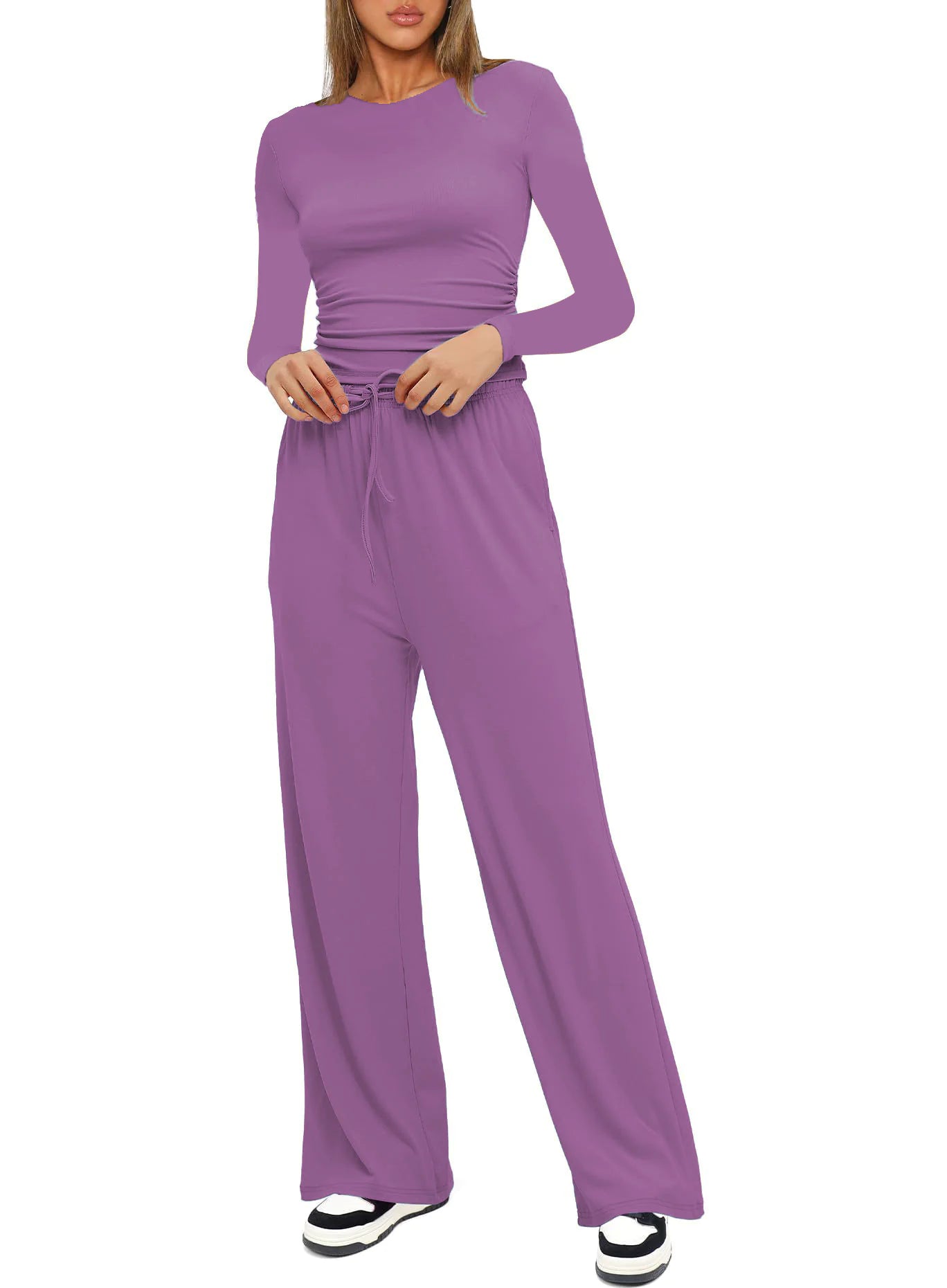 High Waist Wide Leg Pants Suit