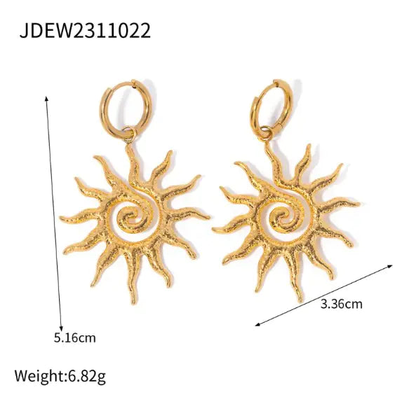 Sunflower Pendant Necklace Earrings