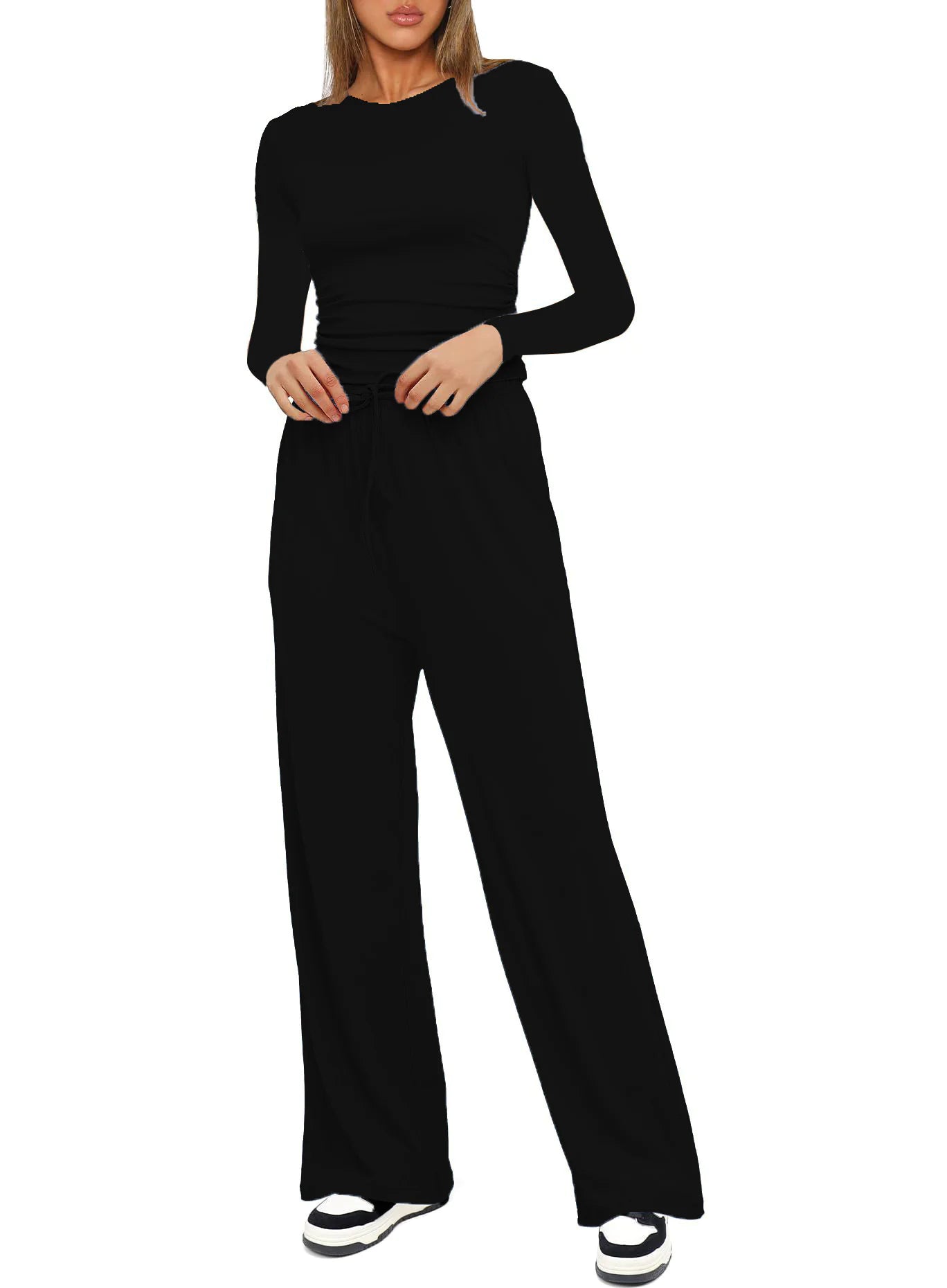 High Waist Wide Leg Pants Suit