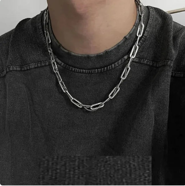 Dual-Layer Titanium Steel Necklace for Men